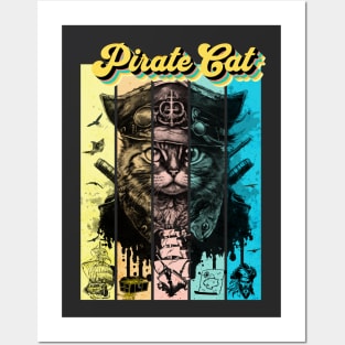 Pirate Cat Vintage Comic Book Cover Posters and Art